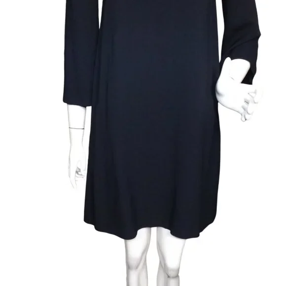 A.P.C. Dress, 36/XS, Ruffle Neck/Shoulder, Dark/Navy Blue, POCKETS, Short, Shift - Picture 3 of 14